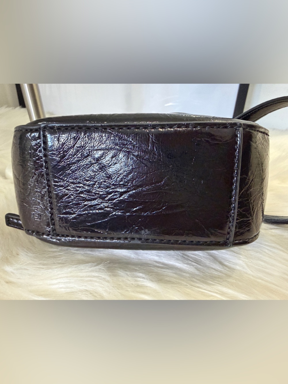 Zara Mini Bucket Bag with Metallic Gold Handle with storage bag - Picture 7 of 14